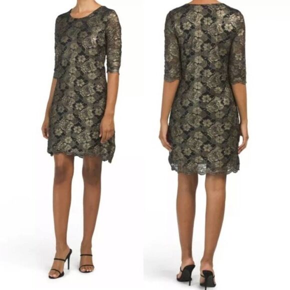 Carla Conti Womens Short Sleeve Cocktail Dress L - Picture 1 of 10